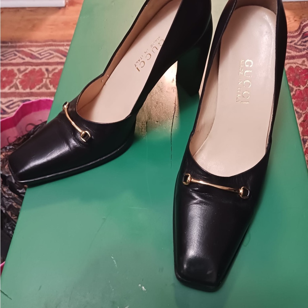 Gucci Black Leather Heels